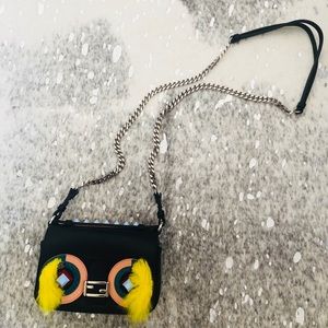 Fendi Monster Double Micro Baguette black yellow